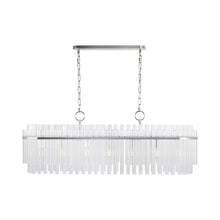 Load image into Gallery viewer, Beckett Linear Chandelier in Polished Nickel.
