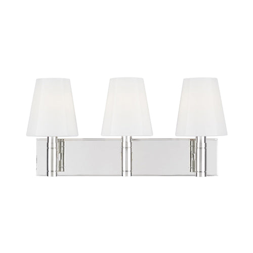 Beckham Bath Vanity Wall Light in Polished Nickel.