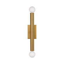 Load image into Gallery viewer, Beckham Modern Double Bath Wall Light in Burnished Brass (Medium).
