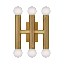 Load image into Gallery viewer, Beckham Triple Wall Light in Burnished Brass.

