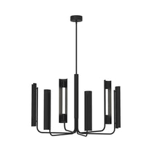 Load image into Gallery viewer, Carson Modern LED Chandelier in Midnight Black.
