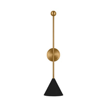 Load image into Gallery viewer, Cosmo Bath Wall Light in Midnight Black/Burnished Brass (X-Large).
