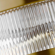 Load image into Gallery viewer, Geneva Ribbed Glass Flush Mount Ceiling Light in Detail.
