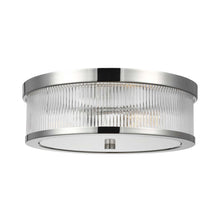 Load image into Gallery viewer, Geneva Ribbed Glass Flush Mount Ceiling Light in Detail.
