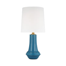 Load image into Gallery viewer, Jenna LED Table Lamp in Lucent Aqua.
