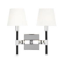 Load image into Gallery viewer, Katie Wall Light in Polished Nickel (2-Light).

