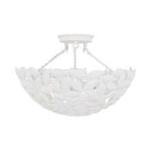 Load image into Gallery viewer, Kelan Semi Flush Mount Ceiling Light in Textured White.
