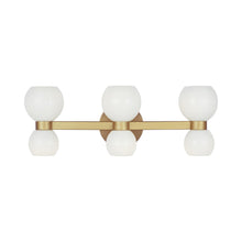 Load image into Gallery viewer, Londyn LED Vanity Wall Light in Burnished Brass (6-Light).
