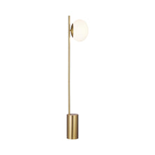 Load image into Gallery viewer, Lune LED Floor Lamp in Burnished Brass.
