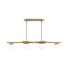 Load image into Gallery viewer, Lune LED Linear Chandelier in Burnished Brass (4-Light).
