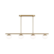 Load image into Gallery viewer, Lune LED Linear Chandelier in Burnished Brass (6-Light).
