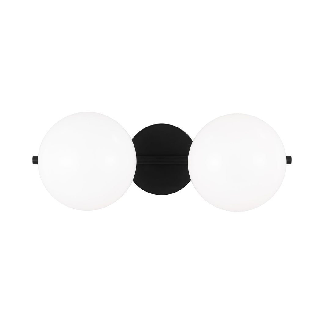Lune LED Vanity Wall Light in Aged Iron (2-Light).