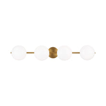 Load image into Gallery viewer, Lune LED Vanity Wall Light in Burnished Brass (4-Light).
