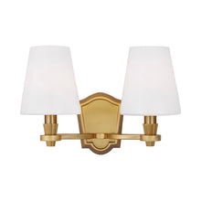 Load image into Gallery viewer, Paisley Bath Wall Light in Burnished Brass (2-Light/Short).
