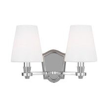 Load image into Gallery viewer, Paisley Bath Wall Light in Polished Nickel (2-Light/Short).
