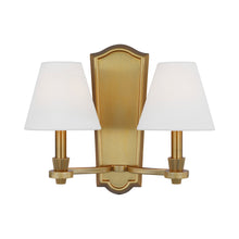 Load image into Gallery viewer, Paisley Bath Wall Light in Burnished Brass (2-Light/Tall).

