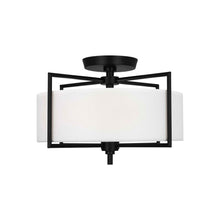Load image into Gallery viewer, Perno Midcentury Semi Flush Mount Ceiling Light in Aged Iron (Medium).
