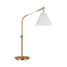 Load image into Gallery viewer, Remy Task LED Table Lamp in Burnished Brass.
