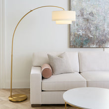 Load image into Gallery viewer, Sawyer LED Floor Lamp in living room.
