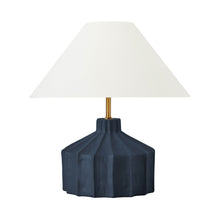 Load image into Gallery viewer, Veneto LED Table Lamp in Matte Medium Blue Wash (Medium).
