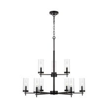 Load image into Gallery viewer, Zire Multi Tiered Chandelier in Midnight Black.
