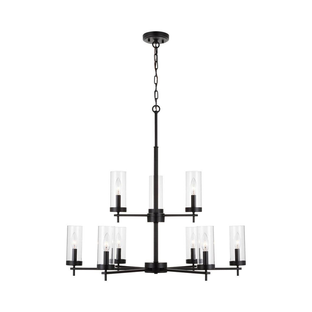 Zire Multi Tiered Chandelier in Midnight Black.