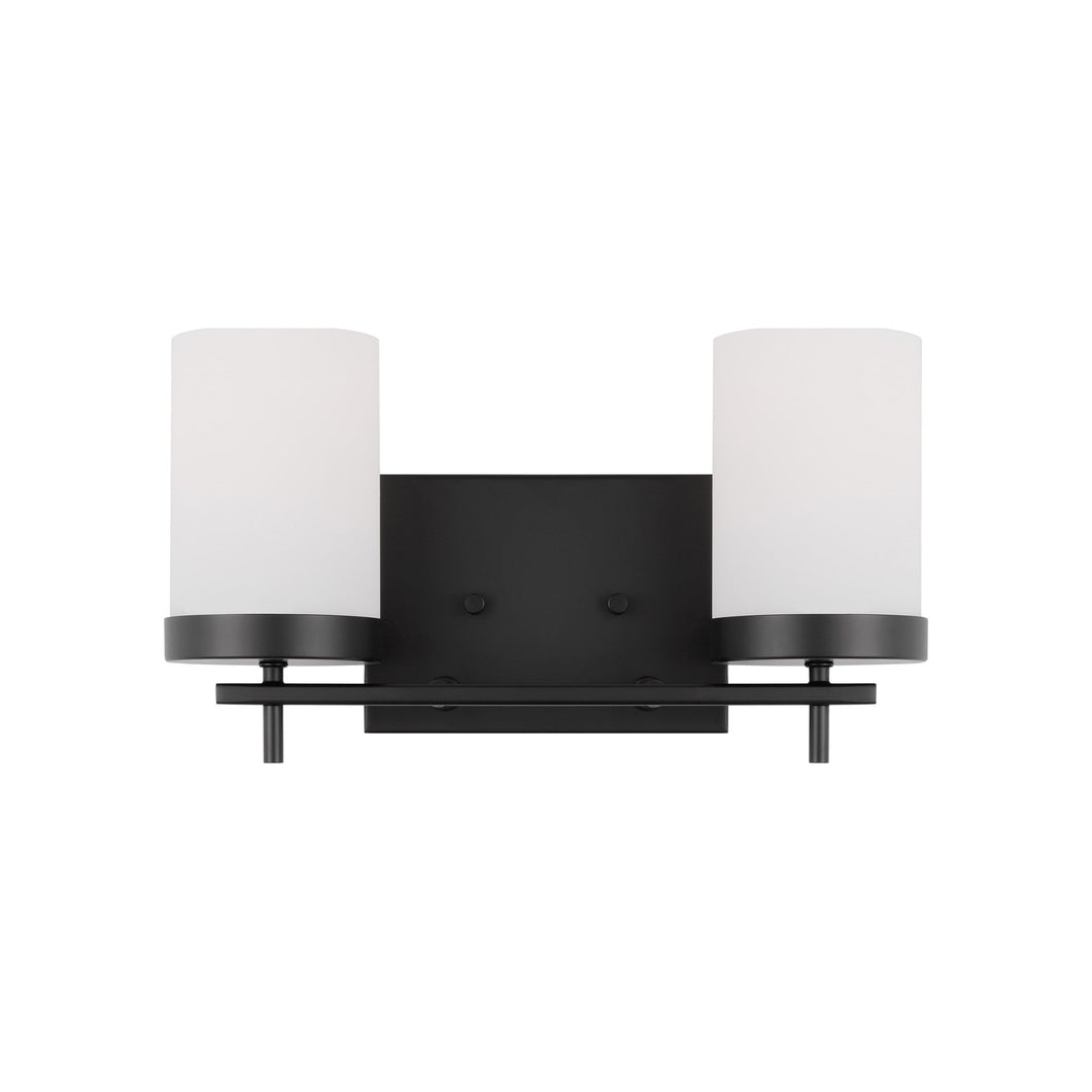 Zire Vanity Wall Light in Midnight Black (2-Light).