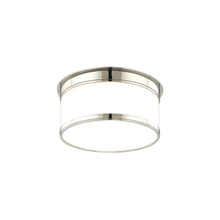 Load image into Gallery viewer, Geneva Flush Mount Ceiling Light in 1-Light/Polished Nickel.
