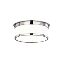 Load image into Gallery viewer, Geneva Flush Mount Ceiling Light in 2-Light/Polished Nickel.
