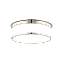 Load image into Gallery viewer, Geneva Flush Mount Ceiling Light in 3-Light/Polished Nickel.
