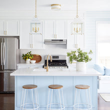 Load image into Gallery viewer, Geneva Flush Mount Ceiling Light in dining room.

