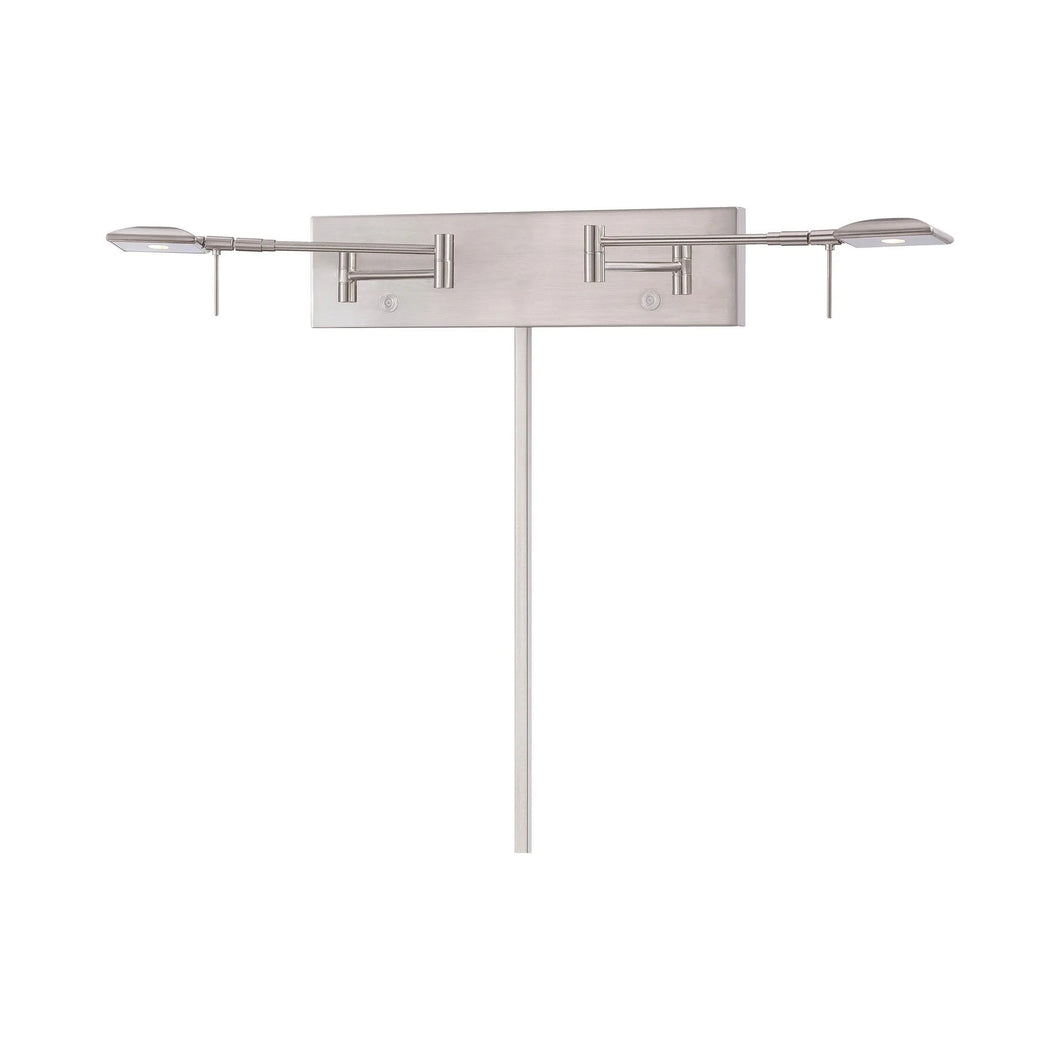 George's Reading Room LED Swing Arm Wall Light in Brushed Nickel (2.63-Inch).