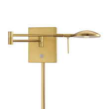 Load image into Gallery viewer, George&#39;s Reading Room P4338 LED Swing Arm Wall Light in Honey Gold.
