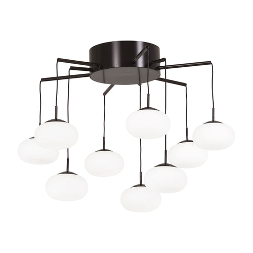 George's Web LED Chandelier in Brushed Nickel.