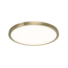Load image into Gallery viewer, Geos LED Round Low-Profile Flush Mount Light in Large/2700K/Brushed Brass.
