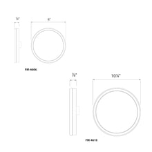Load image into Gallery viewer, Geos LED Round Low-Profile Flush Mount Light - line drawing.
