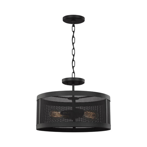 Gereon Semi-Flush Convertible Pendant Light in Black.