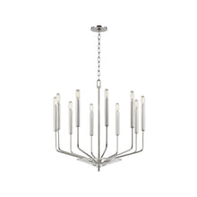 Load image into Gallery viewer, Gideon Chandelier in 10-Light/Polished Nickel.
