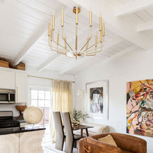 Load image into Gallery viewer, Gideon Chandelier in living room.
