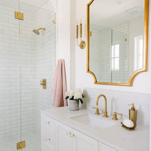 Load image into Gallery viewer, Gideon Wall Light in bathroom.
