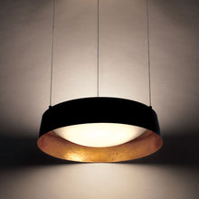 Load image into Gallery viewer, Gilt LED Chandelier in Detail.
