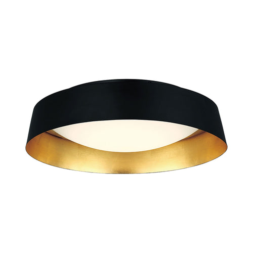 Gilt LED Flush Mount Ceiling Light in Black and Gold.