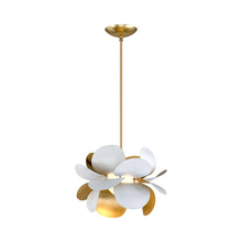 Load image into Gallery viewer, Ginger Pendant Light in Gold Leaf/White/Small.
