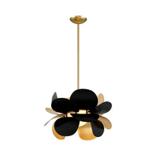 Load image into Gallery viewer, Ginger Pendant Light in Gold Leaf/Black/Medium.
