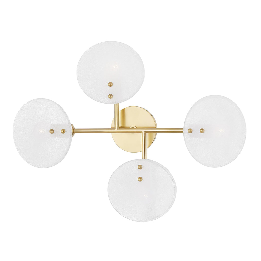 Giselle 4-Light Wall Light in Aged Brass.