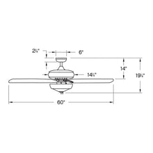 Load image into Gallery viewer, Gladiator Led Ceiling Fanin in line drawing.
