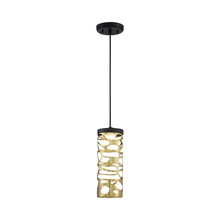 Load image into Gallery viewer, Golden Eclipse LED Mini Pendant Light in Coal And Honey Gold.
