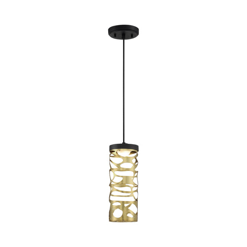 Golden Eclipse LED Mini Pendant Light in Coal And Honey Gold.