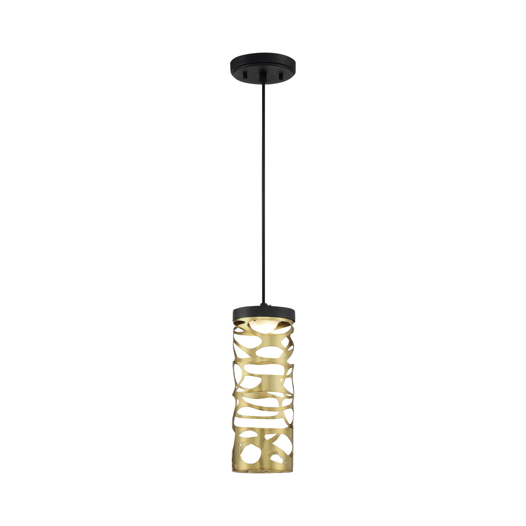 Golden Eclipse LED Mini Pendant Light in Coal And Honey Gold.