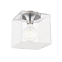 Load image into Gallery viewer, Grace Square Flush Mount Ceiling Light in Polished Nickel/Large.
